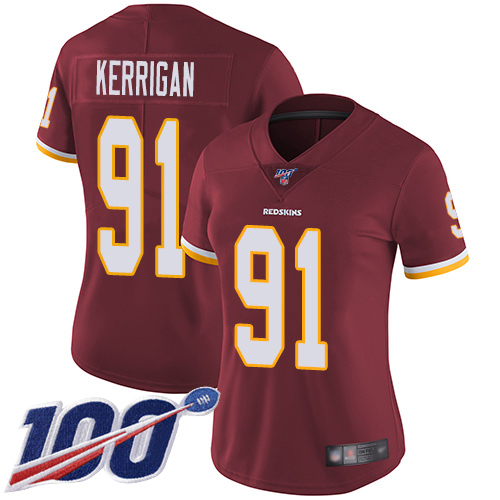 Washington Redskins Limited Burgundy Red Women Ryan Kerrigan Home Jersey NFL Football #91 100th->youth nfl jersey->Youth Jersey